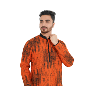 premium cotton screen print panjabi (code oik 001)