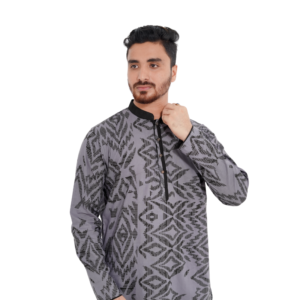 premium cotton screen print panjabi (code oik 001)