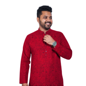 premium cotton screen print panjabi (code oik 001)